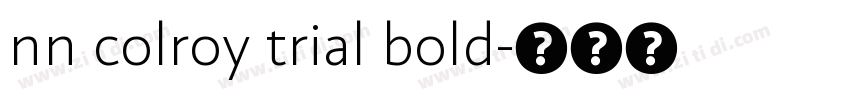 nn colroy trial bold字体转换